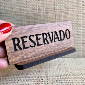 kit com 7 displays de mesa “reservado” para restaurante